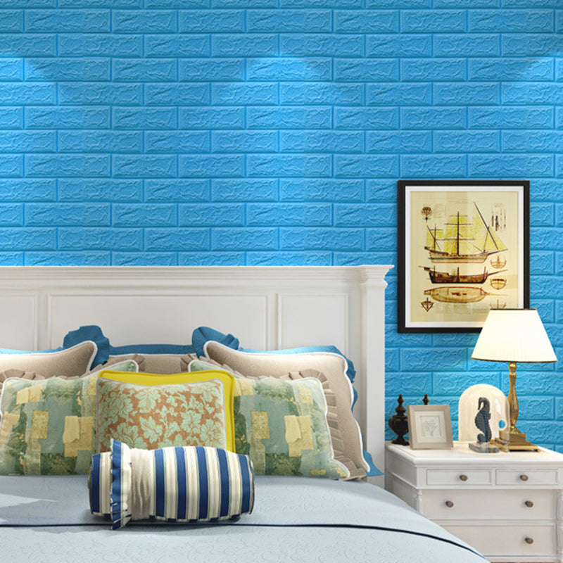 Industrial Wall Paneling Peel and Stick Wood Effect Design Waterproof Foam Wall Paneling Light Blue 0.2" 20-Piece Set Clearhalo 'Flooring 'Home Improvement' 'home_improvement' 'home_improvement_wall_paneling' 'Wall Paneling' 'wall_paneling' 'Walls & Ceilings' Walls and Ceiling' 6616949