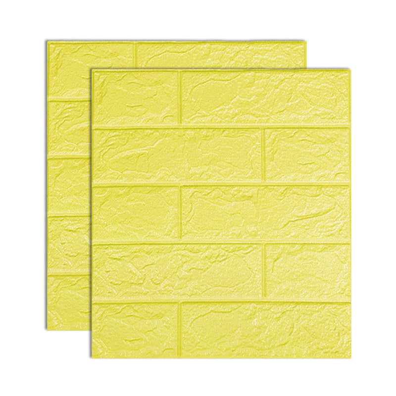 Industrial Wall Paneling Peel and Stick Wood Effect Design Waterproof Foam Wall Paneling Lemon Yellow Clearhalo 'Flooring 'Home Improvement' 'home_improvement' 'home_improvement_wall_paneling' 'Wall Paneling' 'wall_paneling' 'Walls & Ceilings' Walls and Ceiling' 6616958