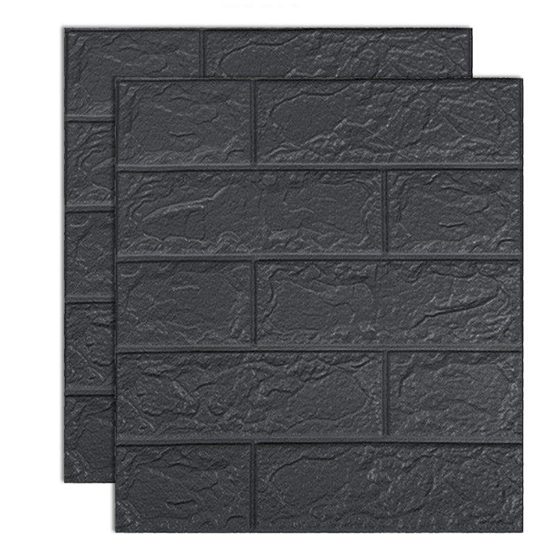 Industrial Wall Paneling Peel and Stick Wood Effect Design Waterproof Foam Wall Paneling Dark Gray-Black Clearhalo 'Flooring 'Home Improvement' 'home_improvement' 'home_improvement_wall_paneling' 'Wall Paneling' 'wall_paneling' 'Walls & Ceilings' Walls and Ceiling' 6616961