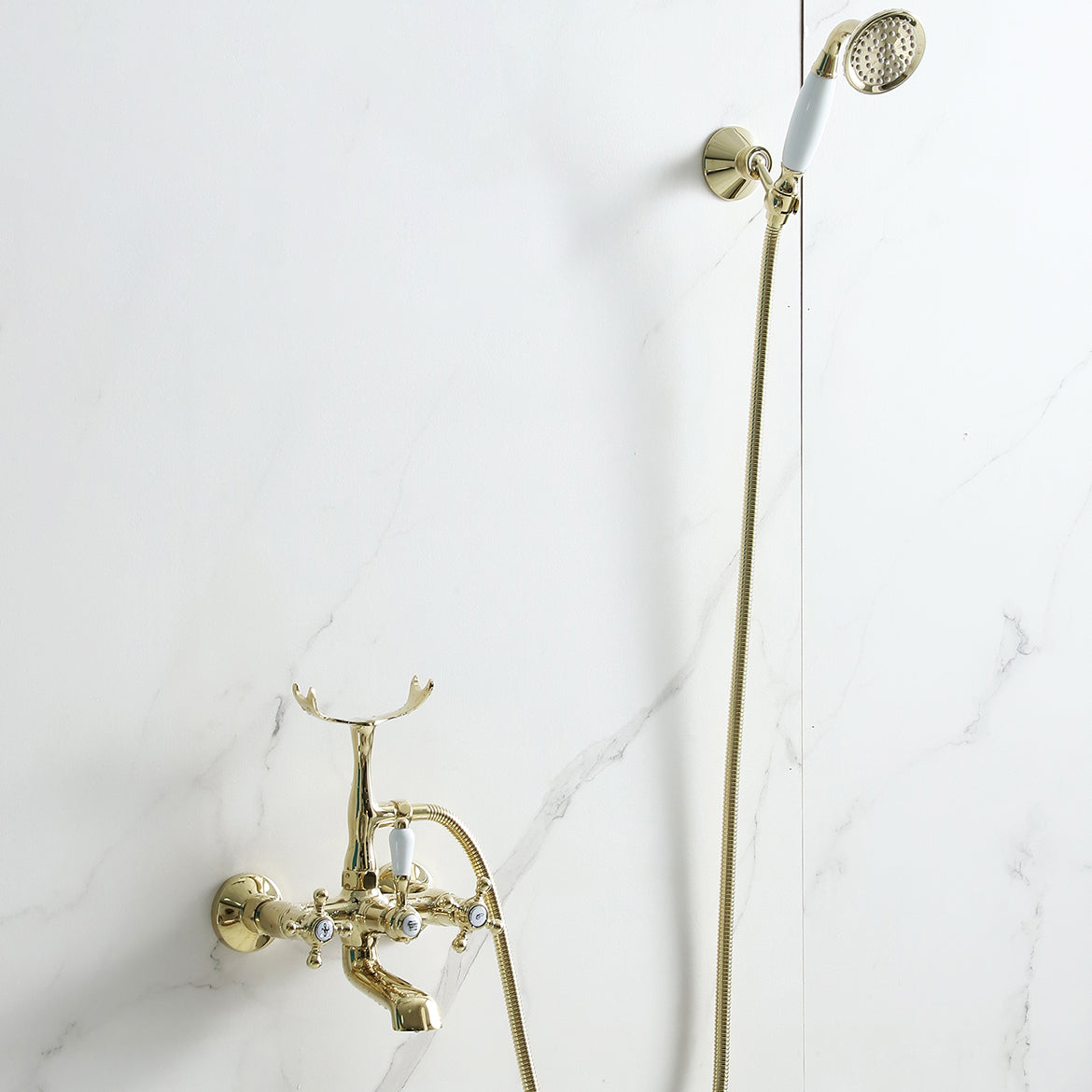 Glam Retro Wall Mounted Metal Claw Foot Tub Faucet Trim Low Arc Claw Foot Tub Faucet Clearhalo 'Bathroom Remodel & Bathroom Fixtures' 'Bathtub Faucets' 'bathtub_faucets' 'Home Improvement' 'home_improvement' 'home_improvement_bathtub_faucets' 6617189