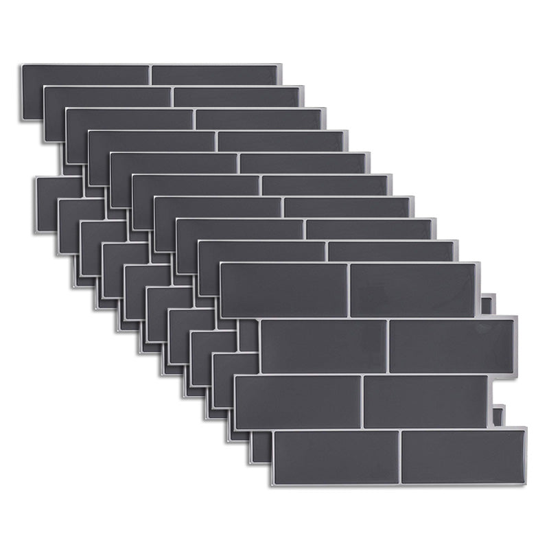 Peel and Stick Tile Rectangle PVC Waterproof Peel & Stick Subway Tile 10-Pack Grey Clearhalo 'Flooring 'Home Improvement' 'home_improvement' 'home_improvement_peel_stick_blacksplash' 'Peel & Stick Backsplash Tile' 'peel_stick_blacksplash' 'Walls & Ceilings' Walls and Ceiling' 6617361