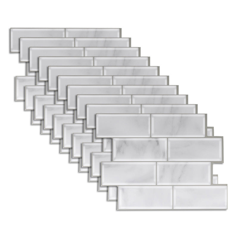 Peel and Stick Tile Rectangle PVC Waterproof Peel & Stick Subway Tile 10-Pack Light Gray Clearhalo 'Flooring 'Home Improvement' 'home_improvement' 'home_improvement_peel_stick_blacksplash' 'Peel & Stick Backsplash Tile' 'peel_stick_blacksplash' 'Walls & Ceilings' Walls and Ceiling' 6617363