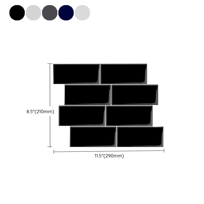 Peel and Stick Tile Rectangle PVC Waterproof Peel & Stick Subway Tile 10-Pack Clearhalo 'Flooring 'Home Improvement' 'home_improvement' 'home_improvement_peel_stick_blacksplash' 'Peel & Stick Backsplash Tile' 'peel_stick_blacksplash' 'Walls & Ceilings' Walls and Ceiling' 6617367