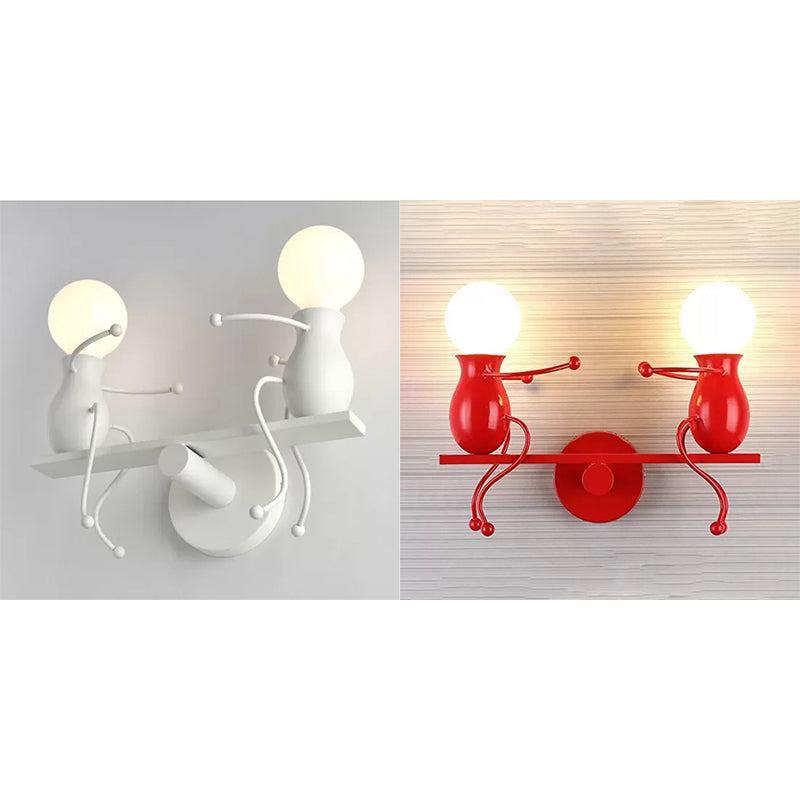 Creative Small Wall Light Seesaw Two Lights Metallic LED Wall Sconce for Bathroom Clearhalo 'Wall Lamps & Sconces' 'Wall Lights' Lighting' 66194