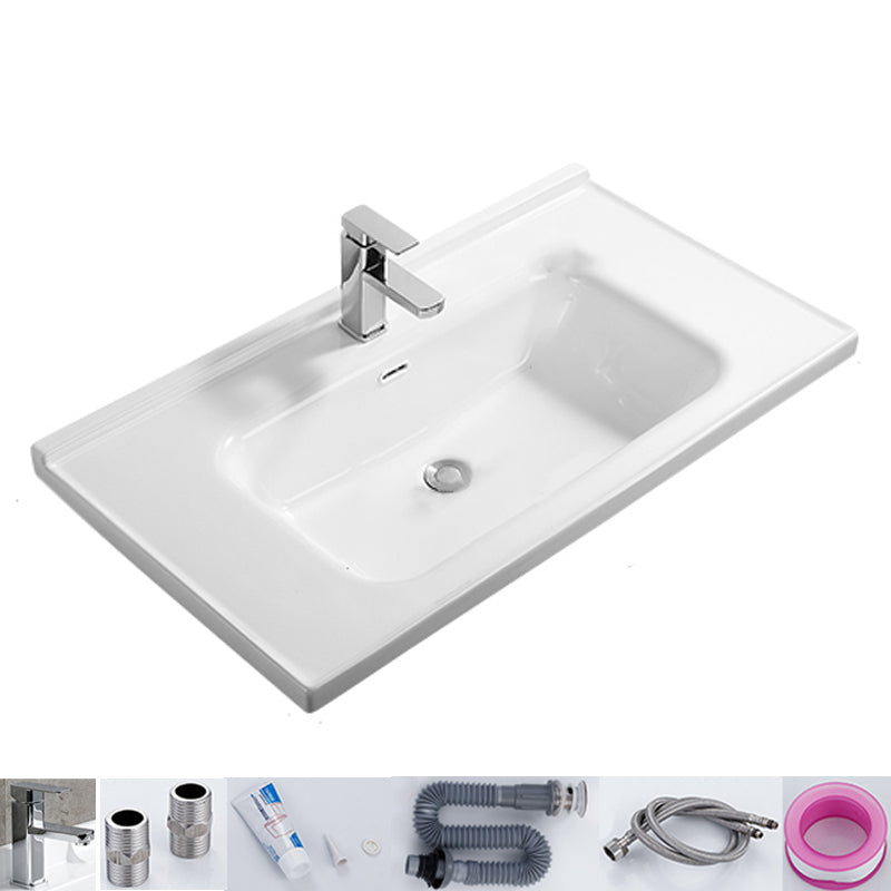 Modern White Bathroom Sink Rectangular Ceramic Bathroom Sink 36"L x 20"W x 5"H Sink with Faucet Clearhalo 'Bathroom Remodel & Bathroom Fixtures' 'Bathroom Sinks & Faucet Components' 'Bathroom Sinks' 'bathroom_sink' 'Home Improvement' 'home_improvement' 'home_improvement_bathroom_sink' 6627556