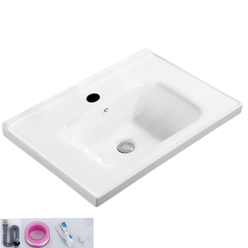 Modern White Bathroom Sink Rectangular Ceramic Bathroom Sink 28"L x 19"W x 5"H Sink Clearhalo 'Bathroom Remodel & Bathroom Fixtures' 'Bathroom Sinks & Faucet Components' 'Bathroom Sinks' 'bathroom_sink' 'Home Improvement' 'home_improvement' 'home_improvement_bathroom_sink' 6627559