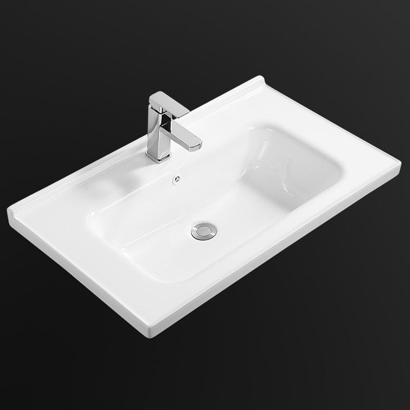 Modern White Bathroom Sink Rectangular Ceramic Bathroom Sink Clearhalo 'Bathroom Remodel & Bathroom Fixtures' 'Bathroom Sinks & Faucet Components' 'Bathroom Sinks' 'bathroom_sink' 'Home Improvement' 'home_improvement' 'home_improvement_bathroom_sink' 6627560