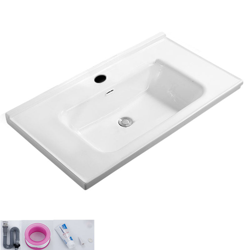 Modern White Bathroom Sink Rectangular Ceramic Bathroom Sink 36"L x 20"W x 5"H Sink Clearhalo 'Bathroom Remodel & Bathroom Fixtures' 'Bathroom Sinks & Faucet Components' 'Bathroom Sinks' 'bathroom_sink' 'Home Improvement' 'home_improvement' 'home_improvement_bathroom_sink' 6627574