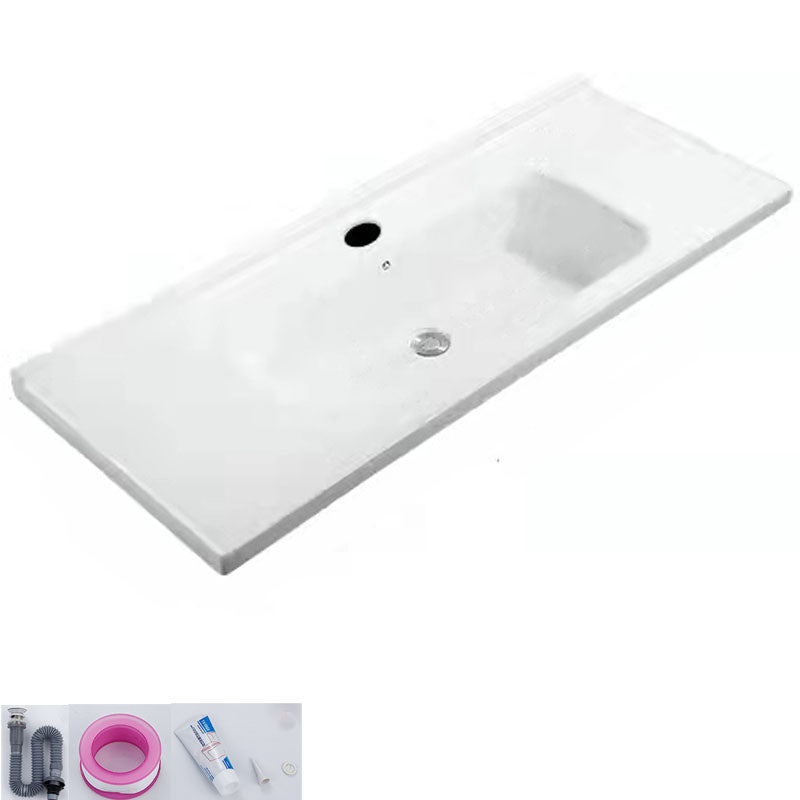 Modern White Bathroom Sink Rectangular Ceramic Bathroom Sink 44"L x 19"W x 5"H Sink Clearhalo 'Bathroom Remodel & Bathroom Fixtures' 'Bathroom Sinks & Faucet Components' 'Bathroom Sinks' 'bathroom_sink' 'Home Improvement' 'home_improvement' 'home_improvement_bathroom_sink' 6627580