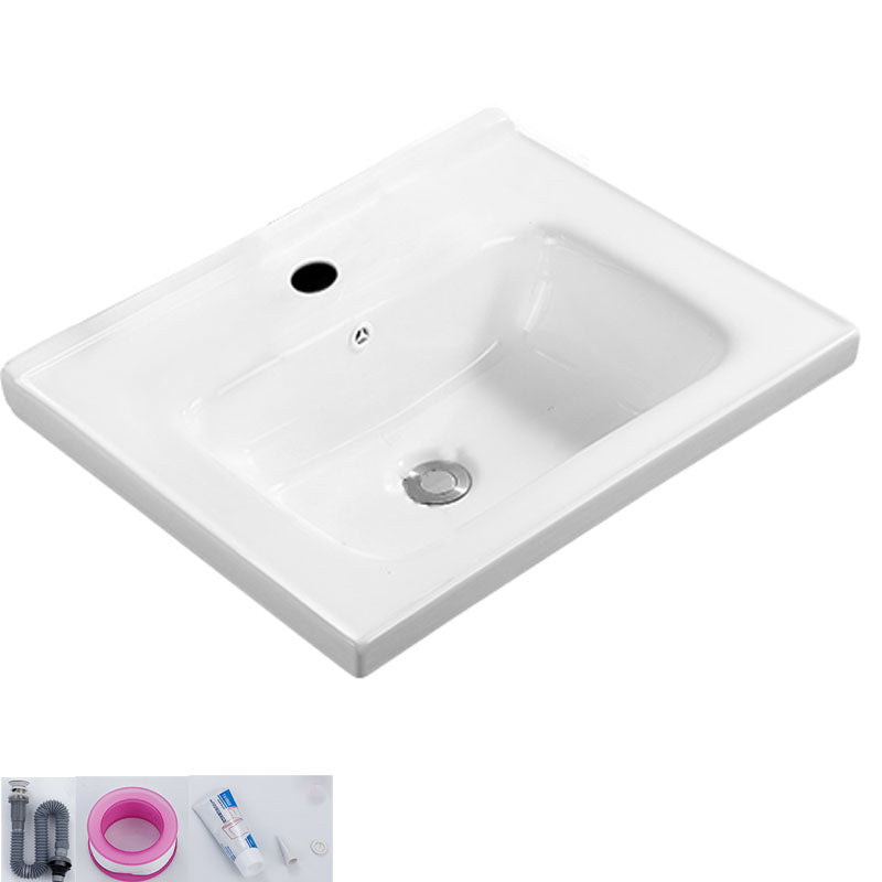 Modern White Bathroom Sink Rectangular Ceramic Bathroom Sink 24"L x 20"W x 5"H Sink Clearhalo 'Bathroom Remodel & Bathroom Fixtures' 'Bathroom Sinks & Faucet Components' 'Bathroom Sinks' 'bathroom_sink' 'Home Improvement' 'home_improvement' 'home_improvement_bathroom_sink' 6627585