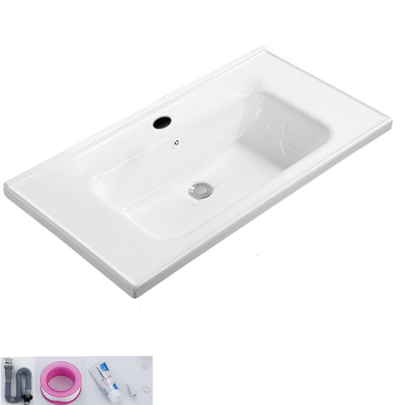 Modern White Bathroom Sink Rectangular Ceramic Bathroom Sink 36"L x 19"W x 5"H Sink Clearhalo 'Bathroom Remodel & Bathroom Fixtures' 'Bathroom Sinks & Faucet Components' 'Bathroom Sinks' 'bathroom_sink' 'Home Improvement' 'home_improvement' 'home_improvement_bathroom_sink' 6627589