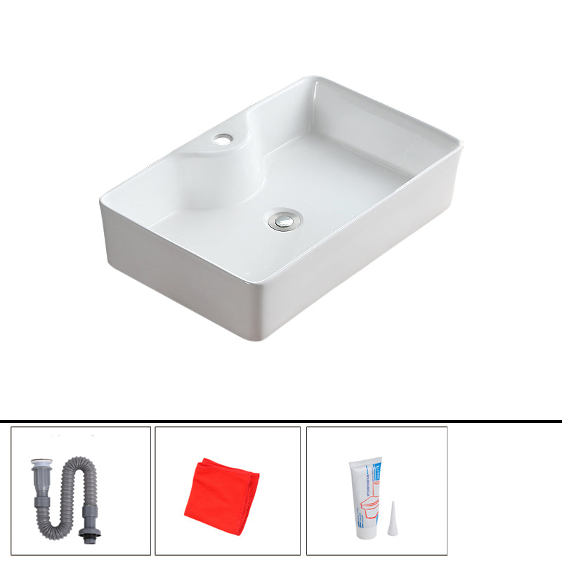 Modern Bathroom Sink Porcelain Rectangular Vessel with Pop-Up Drain 23.8"L x 15.7"W x 5.9"H Sink Clearhalo 'Bathroom Remodel & Bathroom Fixtures' 'Bathroom Sinks & Faucet Components' 'Bathroom Sinks' 'bathroom_sink' 'Home Improvement' 'home_improvement' 'home_improvement_bathroom_sink' 6627812