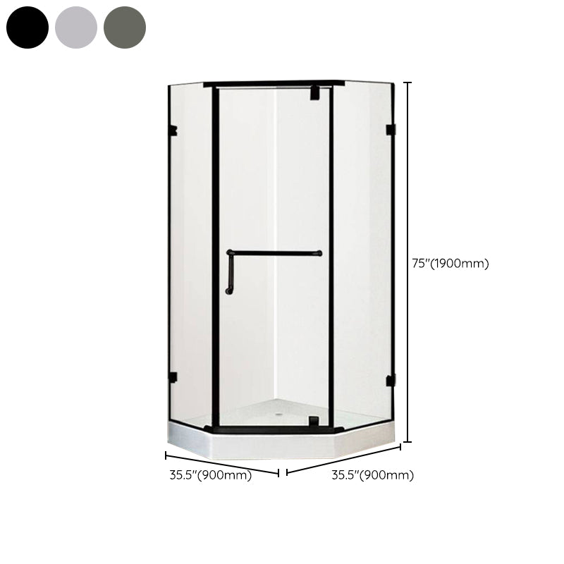 Neo-Angle Clear Shower Enclosure Corner Shower Stall with Header Clearhalo 'Bathroom Remodel & Bathroom Fixtures' 'Home Improvement' 'home_improvement' 'home_improvement_shower_stalls_enclosures' 'Shower Stalls & Enclosures' 'shower_stalls_enclosures' 'Showers & Bathtubs' 6628079