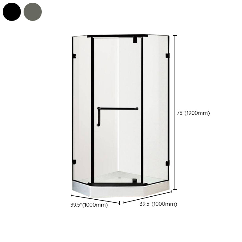 Neo-Angle Clear Shower Enclosure Corner Shower Stall with Header Clearhalo 'Bathroom Remodel & Bathroom Fixtures' 'Home Improvement' 'home_improvement' 'home_improvement_shower_stalls_enclosures' 'Shower Stalls & Enclosures' 'shower_stalls_enclosures' 'Showers & Bathtubs' 6628080