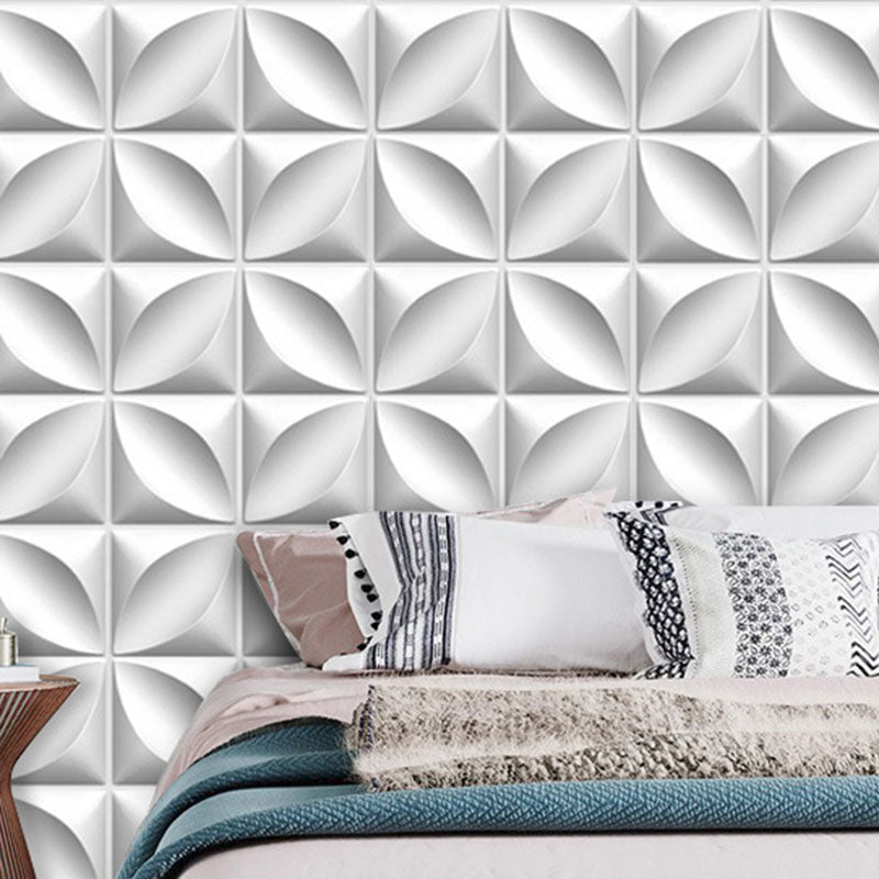 Square Interior Wall Paneling Peel and Stick Texture Effect Wall Paneling White-Gray 12-Piece Set Clearhalo 'Flooring 'Home Improvement' 'home_improvement' 'home_improvement_wall_paneling' 'Wall Paneling' 'wall_paneling' 'Walls & Ceilings' Walls and Ceiling' 6628388