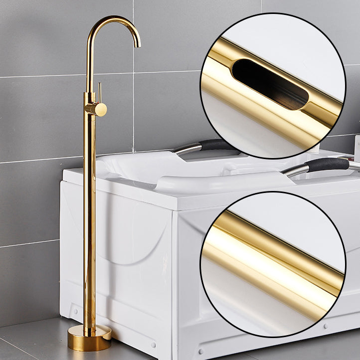 Traditional Floor Mounted Metal Freestanding Tub Filler Single Handle Freestanding Faucet Clearhalo 'Bathroom Remodel & Bathroom Fixtures' 'Bathtub Faucets' 'bathtub_faucets' 'Home Improvement' 'home_improvement' 'home_improvement_bathtub_faucets' 6628691