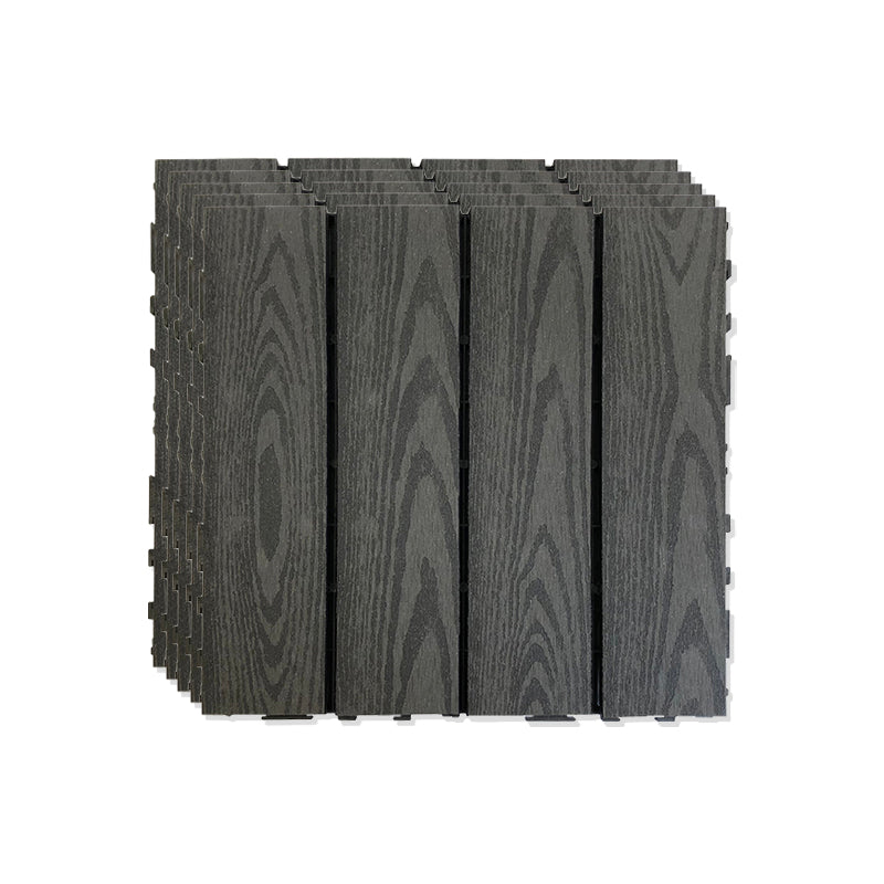 Outdoor Patio Decktile 11.8" x 11.8" Composite Decking Tiles Matte Black Clearhalo 'Home Improvement' 'home_improvement' 'home_improvement_outdoor_deck_tiles_planks' 'Outdoor Deck Tiles & Planks' 'Outdoor Flooring & Tile' 'Outdoor Remodel' 'outdoor_deck_tiles_planks' 6631955