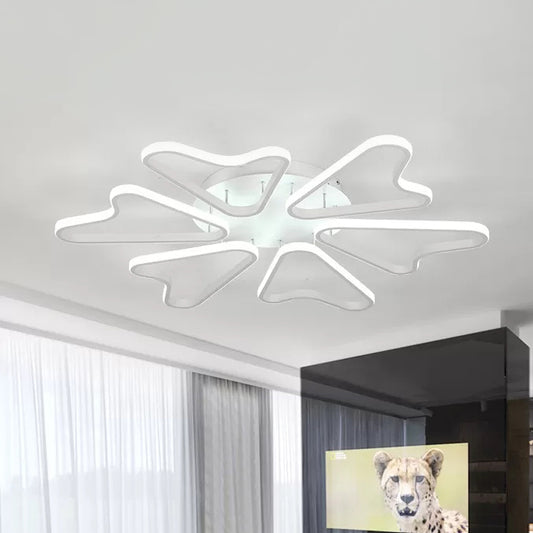 Living Room Horn Ceiling Light Acrylic Contemporary White LED Flush Mount Light White Clearhalo 'Ceiling Lights' 'Close To Ceiling Lights' 'Close to ceiling' 'Flush mount' Lighting' 66351