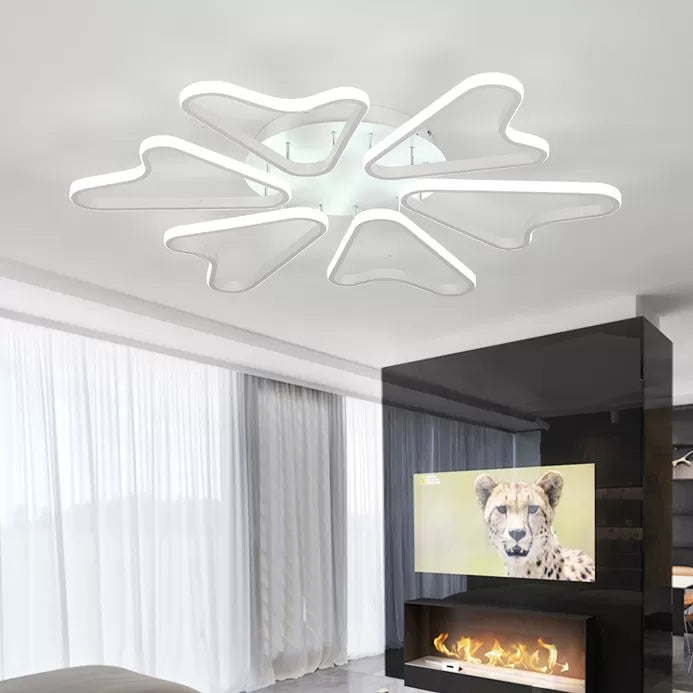 Living Room Horn Ceiling Light Acrylic Contemporary White LED Flush Mount Light Clearhalo 'Ceiling Lights' 'Close To Ceiling Lights' 'Close to ceiling' 'Flush mount' Lighting' 66354