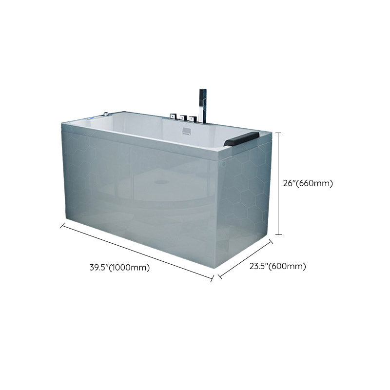 Bathroom Acrylic Apron Front Bathtub Modern Rectangular Bathtub in White Clearhalo 'Bathroom Remodel & Bathroom Fixtures' 'Bathtubs' 'Home Improvement' 'home_improvement' 'home_improvement_bathtubs' 'Showers & Bathtubs' 6639591