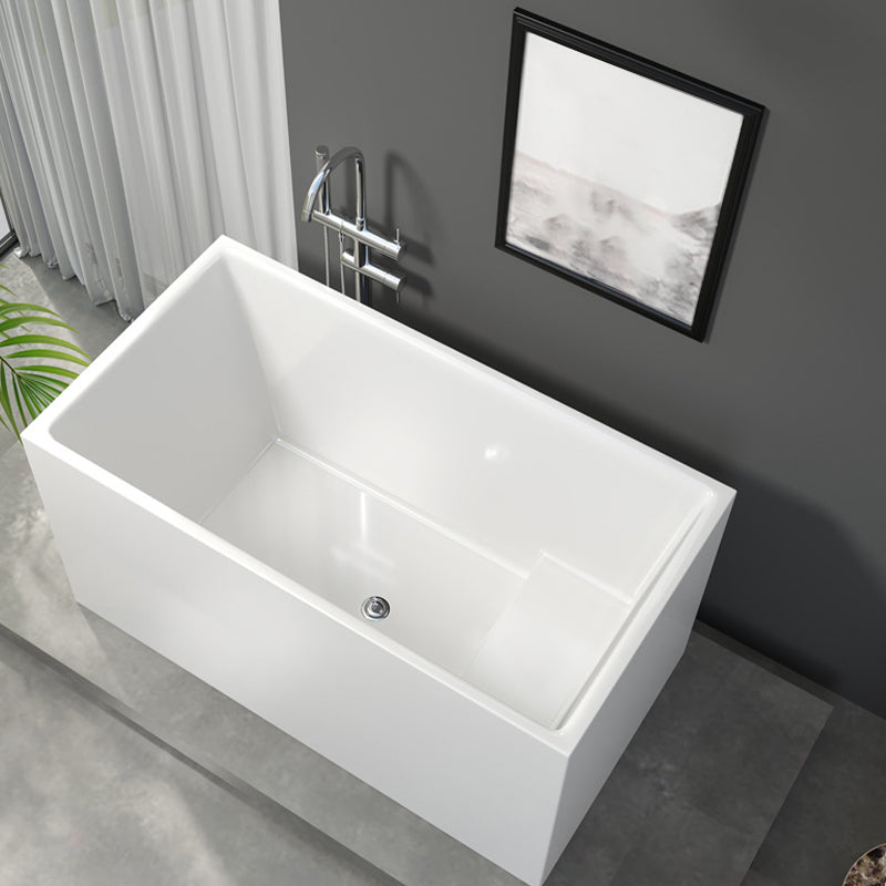 Modern Soaking Freestanding Bath Tub Acrylic Bathroom Bathtub in White 49"L x 27"W x 24"H With Seat Clearhalo 'Bathroom Remodel & Bathroom Fixtures' 'Bathtubs' 'Home Improvement' 'home_improvement' 'home_improvement_bathtubs' 'Showers & Bathtubs' 6639731