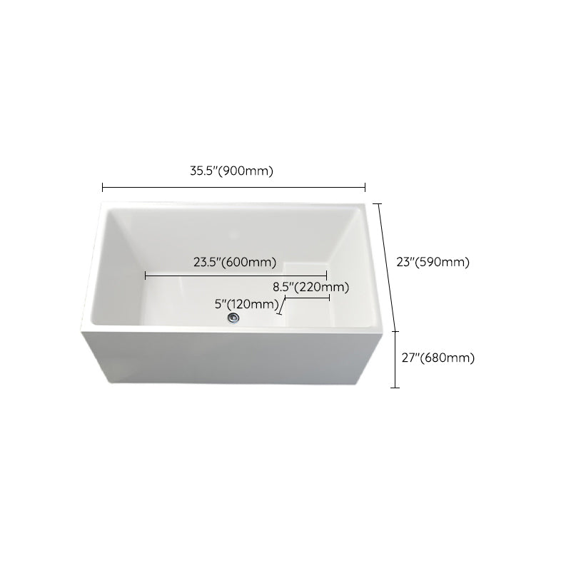 Modern Soaking Freestanding Bath Tub Acrylic Bathroom Bathtub in White Clearhalo 'Bathroom Remodel & Bathroom Fixtures' 'Bathtubs' 'Home Improvement' 'home_improvement' 'home_improvement_bathtubs' 'Showers & Bathtubs' 6639739