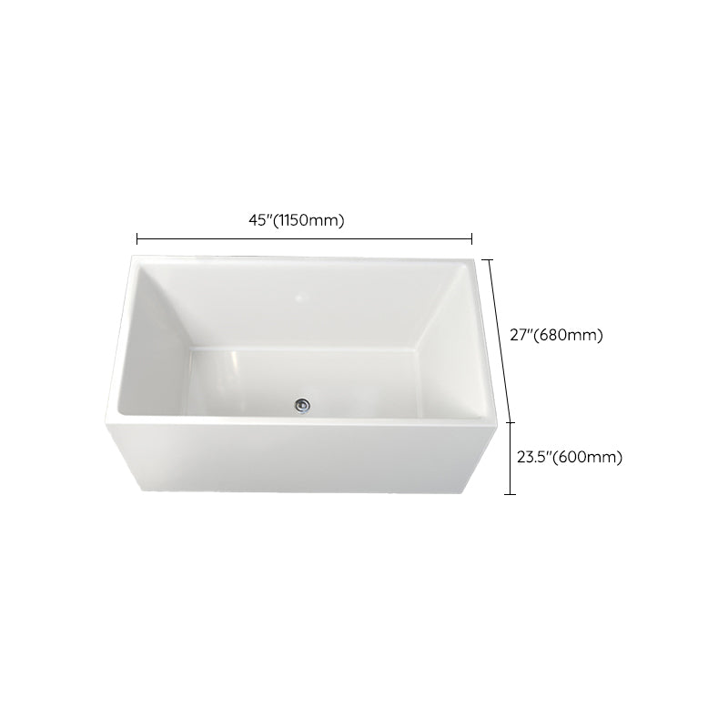 Modern Soaking Freestanding Bath Tub Acrylic Bathroom Bathtub in White Clearhalo 'Bathroom Remodel & Bathroom Fixtures' 'Bathtubs' 'Home Improvement' 'home_improvement' 'home_improvement_bathtubs' 'Showers & Bathtubs' 6639751