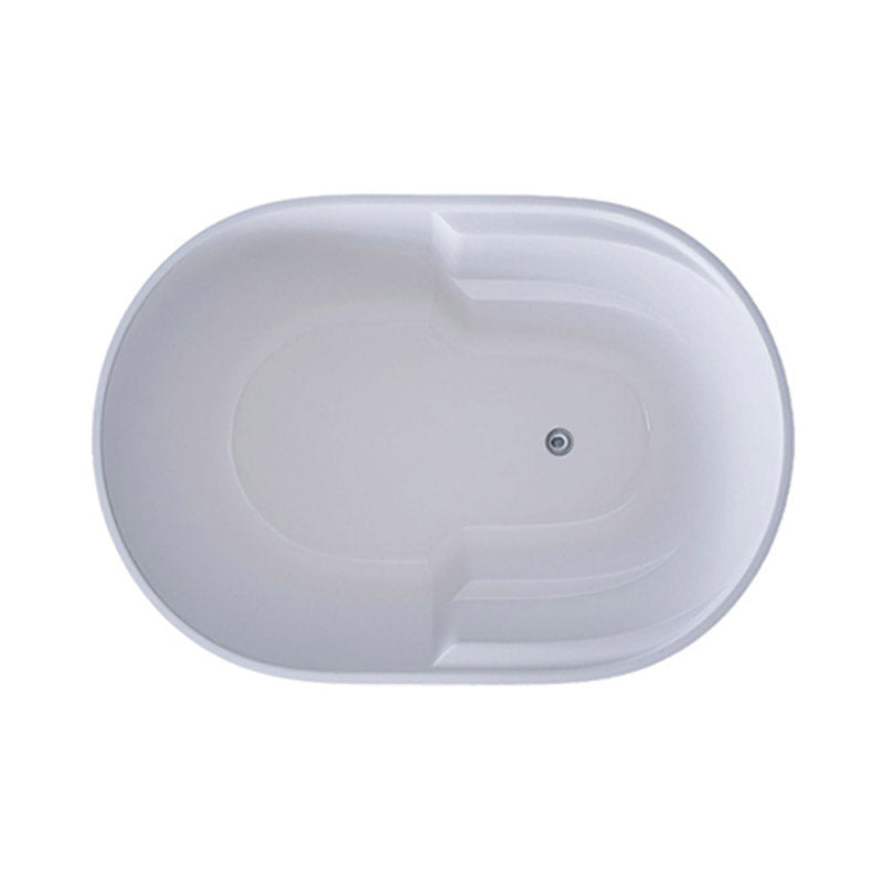 Modern Style Freestanding Bath Tub Oval Acrylic Soaking Bathtub in White Clearhalo 'Bathroom Remodel & Bathroom Fixtures' 'Bathtubs' 'Home Improvement' 'home_improvement' 'home_improvement_bathtubs' 'Showers & Bathtubs' 6639862