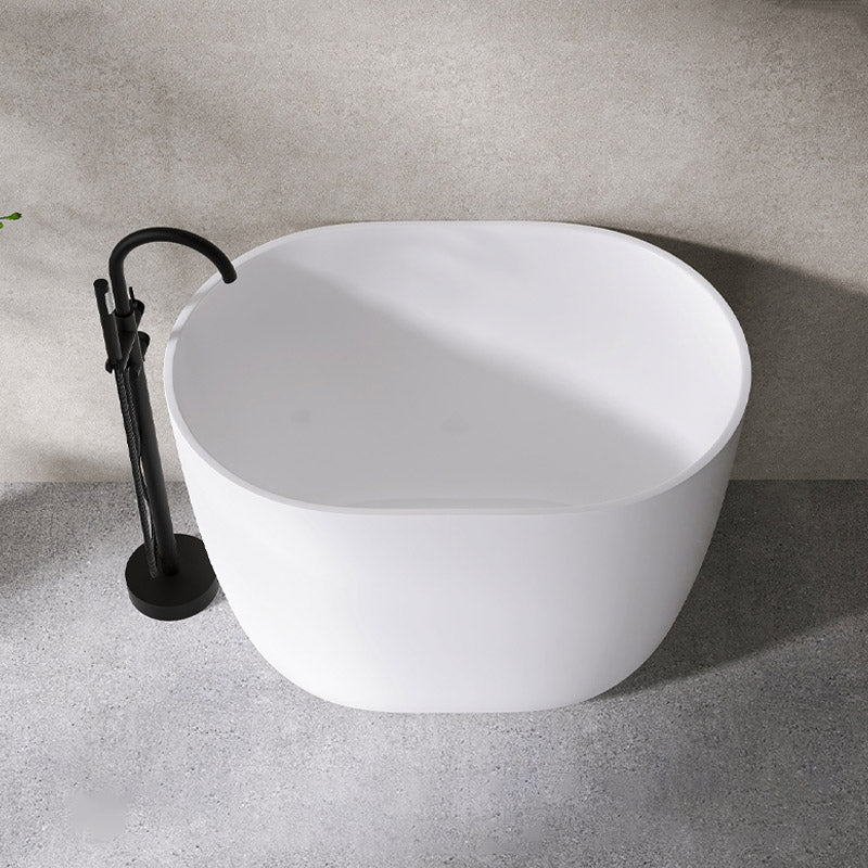 Modern Style Freestanding Bath Tub Oval Acrylic Soaking Bathtub in White Without Seat Tub with Freestanding Tub Fillers Clearhalo 'Bathroom Remodel & Bathroom Fixtures' 'Bathtubs' 'Home Improvement' 'home_improvement' 'home_improvement_bathtubs' 'Showers & Bathtubs' 6639863