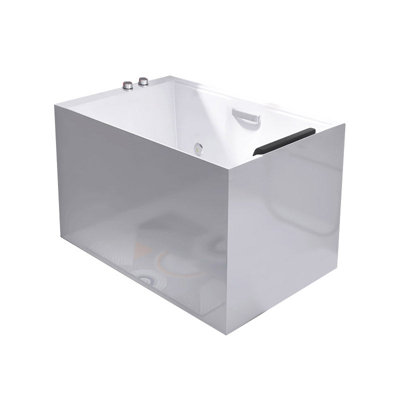 Modern Style Alcove Bath Tub Acrylic Rectangular Bathroom Bathtub in White Massage Tub with Pillow Armrest Clearhalo 'Bathroom Remodel & Bathroom Fixtures' 'Bathtubs' 'Home Improvement' 'home_improvement' 'home_improvement_bathtubs' 'Showers & Bathtubs' 6639920