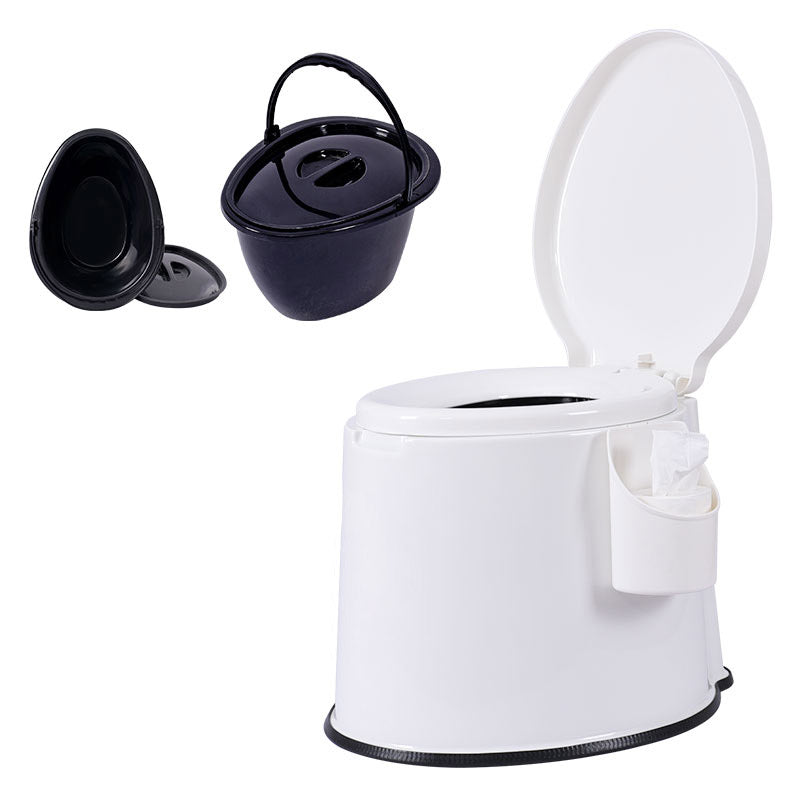 Modern Plastic Toilet Floor Mounted Toilet Bowl with Slow Close Seat for Washroom 13"L x 17"W x 15"H White Solid Barrel Clearhalo 'Bathroom Remodel & Bathroom Fixtures' 'Home Improvement' 'home_improvement' 'home_improvement_toilets' 'Toilets & Bidets' 'Toilets' 6639981