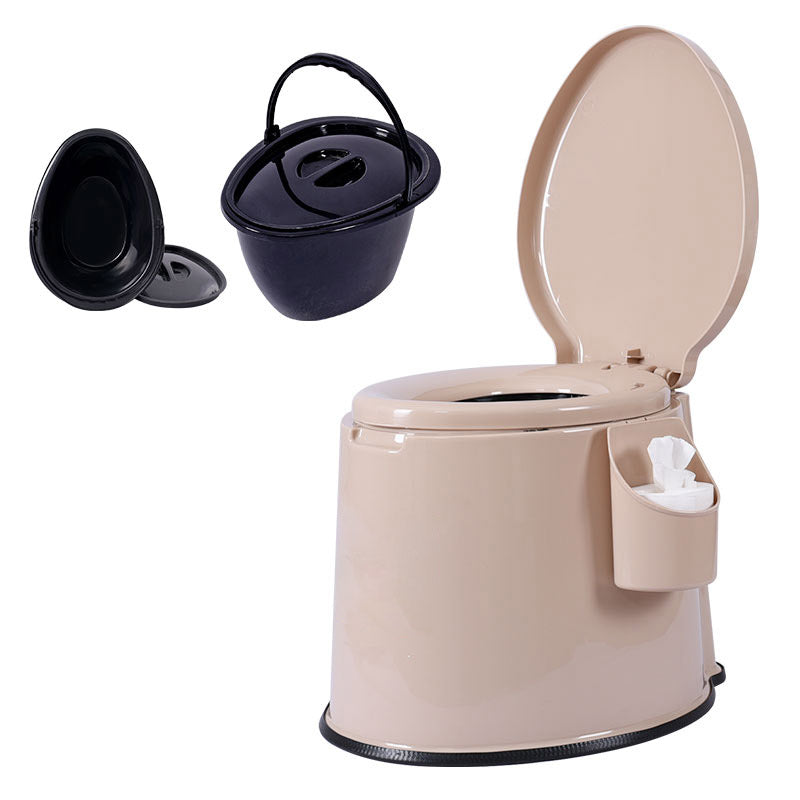 Modern Plastic Toilet Floor Mounted Toilet Bowl with Slow Close Seat for Washroom 13"L x 17"W x 15"H Khaki Solid Barrel Clearhalo 'Bathroom Remodel & Bathroom Fixtures' 'Home Improvement' 'home_improvement' 'home_improvement_toilets' 'Toilets & Bidets' 'Toilets' 6639984