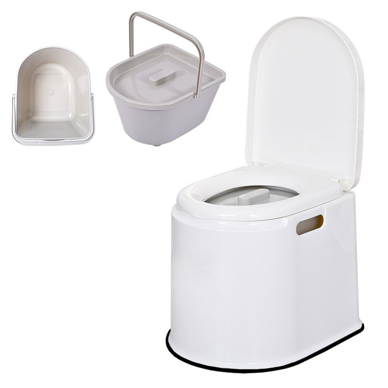 Modern Plastic Toilet Floor Mounted Toilet Bowl with Slow Close Seat for Washroom 14"L x 17"W x 16"H White Solid Barrel Clearhalo 'Bathroom Remodel & Bathroom Fixtures' 'Home Improvement' 'home_improvement' 'home_improvement_toilets' 'Toilets & Bidets' 'Toilets' 6639989