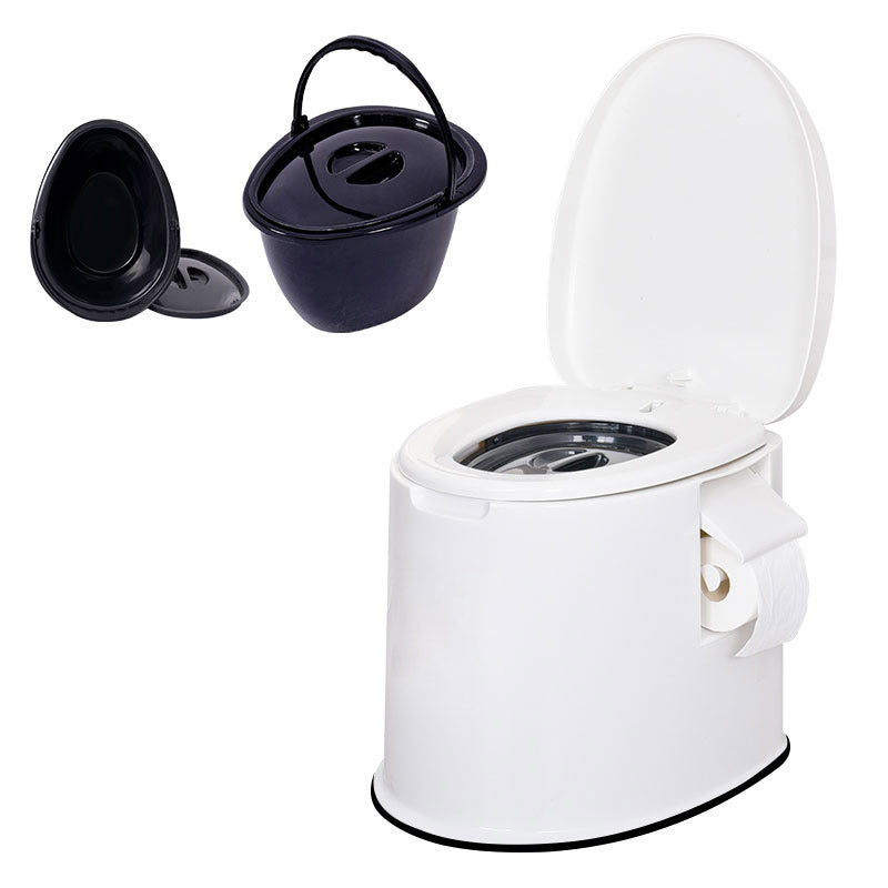 Modern Plastic Toilet Floor Mounted Toilet Bowl with Slow Close Seat for Washroom 15"L x 17"W x 17"H White Solid Barrel Clearhalo 'Bathroom Remodel & Bathroom Fixtures' 'Home Improvement' 'home_improvement' 'home_improvement_toilets' 'Toilets & Bidets' 'Toilets' 6639997