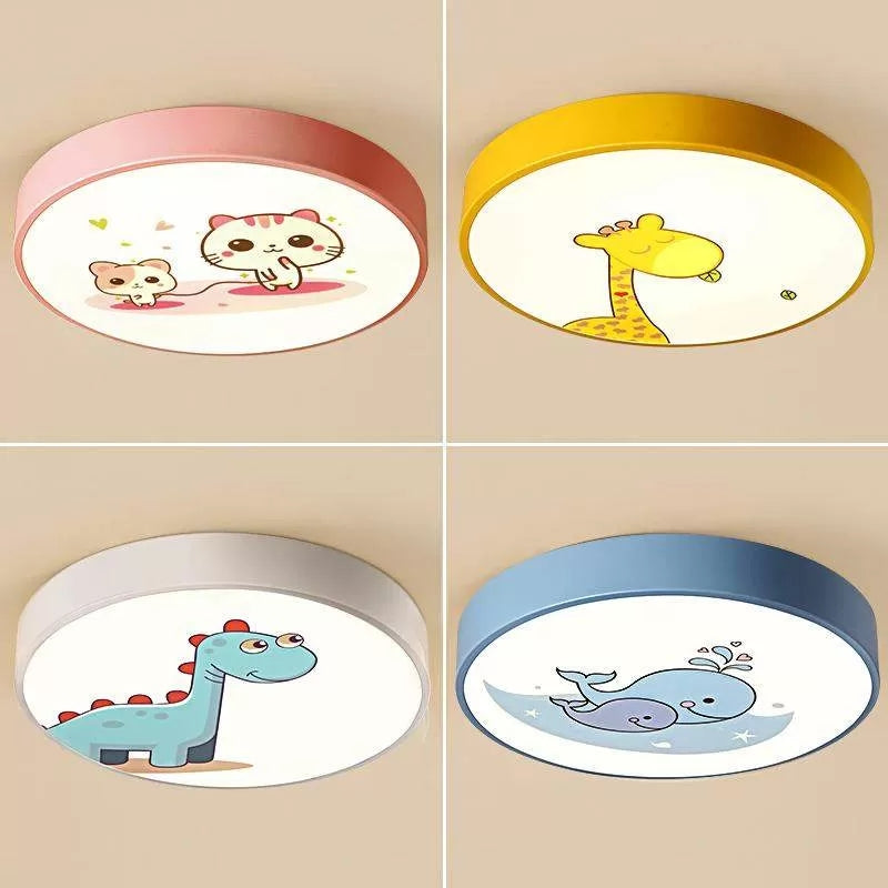 Acrylic Round Flush Ceiling Light with Lovely Animal Kids Ceiling Lamp for Baby Bedroom Clearhalo 'Ceiling Lights' 'Close To Ceiling Lights' 'Close to ceiling' 'Flush mount' Lighting' 66427