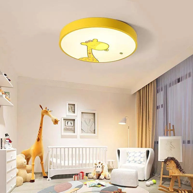 Acrylic Round Flush Ceiling Light with Lovely Animal Kids Ceiling Lamp for Baby Bedroom Clearhalo 'Ceiling Lights' 'Close To Ceiling Lights' 'Close to ceiling' 'Flush mount' Lighting' 66429