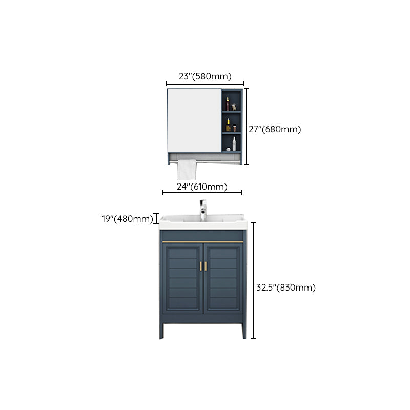 Glam Bathroom Vanity Ceramic Top with Faucet and Standalone Cabinet Vanity Set Clearhalo 'Bathroom Remodel & Bathroom Fixtures' 'Bathroom Vanities' 'bathroom_vanities' 'Home Improvement' 'home_improvement' 'home_improvement_bathroom_vanities' 6642922