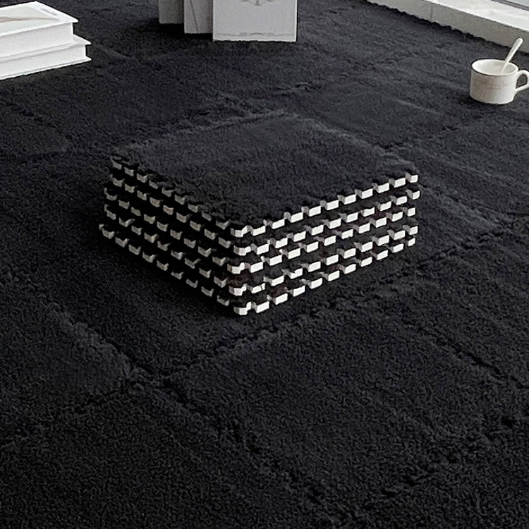 Dark Color Level Loop Carpet Tile Non-Skid Interlocking Bedroom Carpet Tiles Black Clearhalo 'Carpet Tiles & Carpet Squares' 'carpet_tiles_carpet_squares' 'Flooring 'Home Improvement' 'home_improvement' 'home_improvement_carpet_tiles_carpet_squares' Walls and Ceiling' 6643103