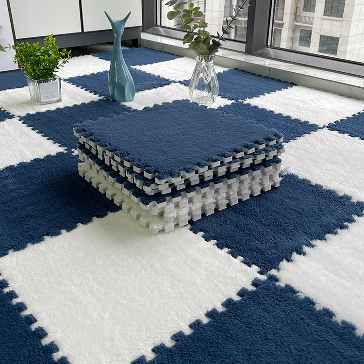 Dark Color Level Loop Carpet Tile Non-Skid Interlocking Bedroom Carpet Tiles Navy-White Clearhalo 'Carpet Tiles & Carpet Squares' 'carpet_tiles_carpet_squares' 'Flooring 'Home Improvement' 'home_improvement' 'home_improvement_carpet_tiles_carpet_squares' Walls and Ceiling' 6643109