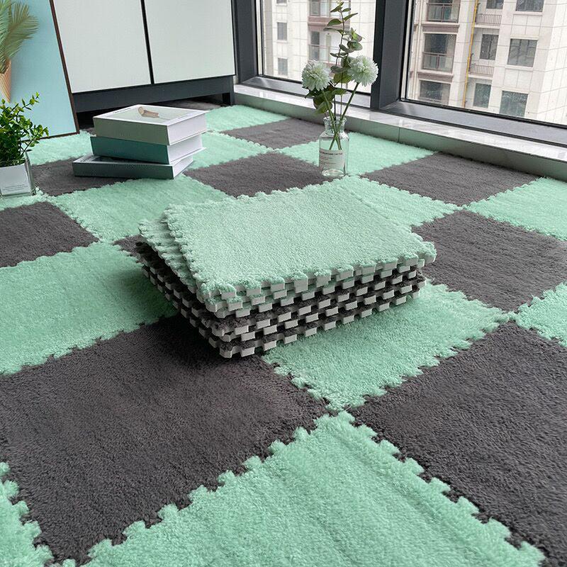 Dark Color Level Loop Carpet Tile Non-Skid Interlocking Bedroom Carpet Tiles Mint Green Clearhalo 'Carpet Tiles & Carpet Squares' 'carpet_tiles_carpet_squares' 'Flooring 'Home Improvement' 'home_improvement' 'home_improvement_carpet_tiles_carpet_squares' Walls and Ceiling' 6643116