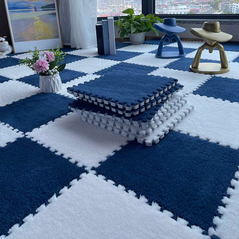 Modern Carpet Floor Tile Level Loop Interlocking Non-Skid Carpet Tiles Navy-White Clearhalo 'Carpet Tiles & Carpet Squares' 'carpet_tiles_carpet_squares' 'Flooring 'Home Improvement' 'home_improvement' 'home_improvement_carpet_tiles_carpet_squares' Walls and Ceiling' 6643359