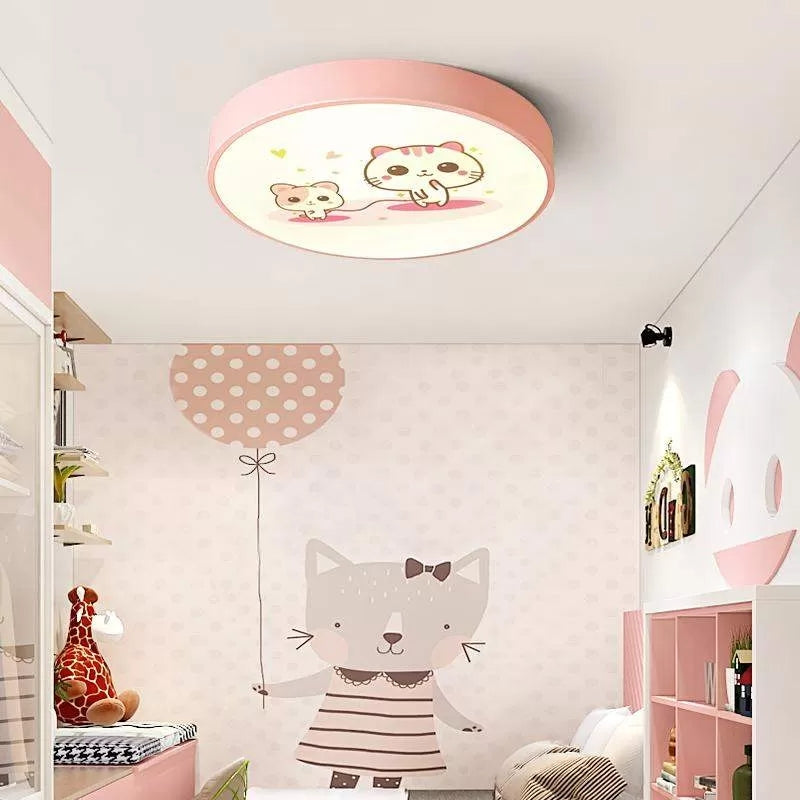 Acrylic Round Flush Ceiling Light with Lovely Animal Kids Ceiling Lamp for Baby Bedroom Clearhalo 'Ceiling Lights' 'Close To Ceiling Lights' 'Close to ceiling' 'Flush mount' Lighting' 66435