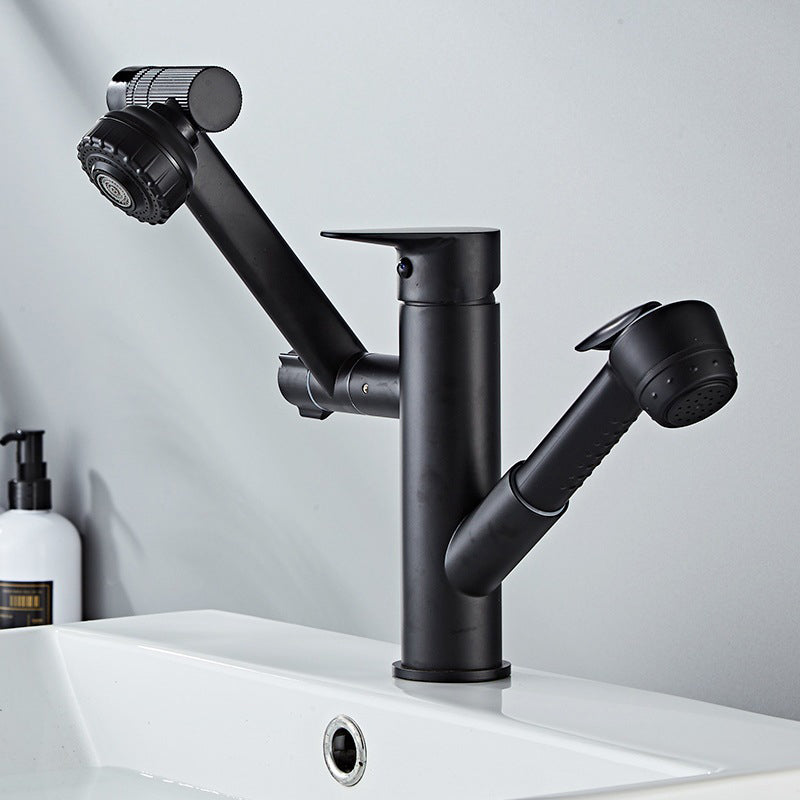 Centerset Lavatory Faucet One Hole Faucet with Single Lever Handle Negro Lujoso Clearhalo 'bathroom_sink_faucets' 'Conjunta de Baño y Conjunta de Grifo' 'Coronamiento de Baño y Dispositivo de Baño' 'Grifo del lavabo del baño' 'Hogar' 'home_improvement' 'home_improvement_bathroom_sink_faucets' 'Mejoras para el hogar' 6643556