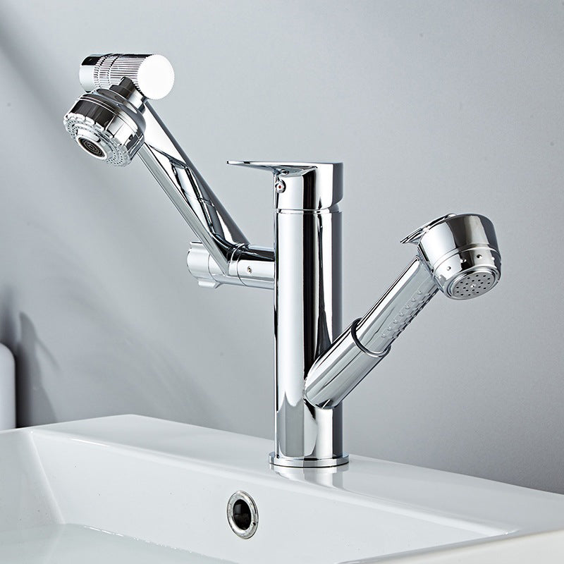 Centerset Lavatory Faucet One Hole Faucet with Single Lever Handle Plata Lujoso Clearhalo 'bathroom_sink_faucets' 'Conjunta de Baño y Conjunta de Grifo' 'Coronamiento de Baño y Dispositivo de Baño' 'Grifo del lavabo del baño' 'Hogar' 'home_improvement' 'home_improvement_bathroom_sink_faucets' 'Mejoras para el hogar' 6643557