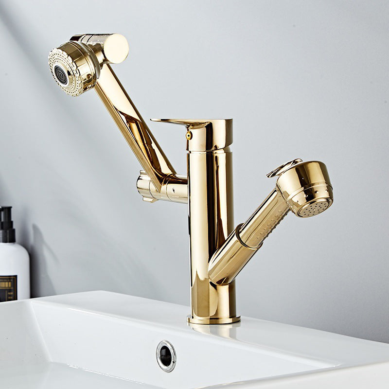 Centerset Lavatory Faucet One Hole Faucet with Single Lever Handle Dorado Lujoso Clearhalo 'bathroom_sink_faucets' 'Conjunta de Baño y Conjunta de Grifo' 'Coronamiento de Baño y Dispositivo de Baño' 'Grifo del lavabo del baño' 'Hogar' 'home_improvement' 'home_improvement_bathroom_sink_faucets' 'Mejoras para el hogar' 6643560