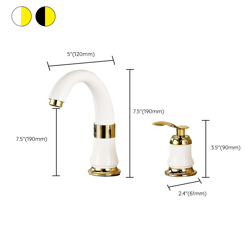 Luxury Rotatable Widespread Sink Faucet Circular Lever Handle Faucet with Water Hose Clearhalo 'Bathroom Remodel & Bathroom Fixtures' 'Bathroom Sink Faucets' 'Bathroom Sinks & Faucet Components' 'bathroom_sink_faucets' 'Home Improvement' 'home_improvement' 'home_improvement_bathroom_sink_faucets' 6643614