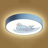 Acrylic Round Flush Ceiling Light with Lovely Animal Kids Ceiling Lamp for Baby Bedroom Blue Clearhalo 'Ceiling Lights' 'Close To Ceiling Lights' 'Close to ceiling' 'Flush mount' Lighting' 66436