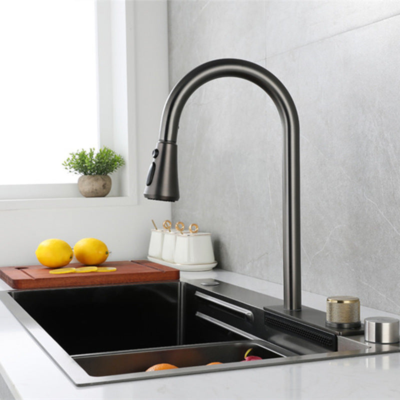 Contemporary Kitchen Sink Stainless Steel Single Bowl Kitchen Sink with Basket Strainer Clearhalo 'Home Improvement' 'home_improvement' 'home_improvement_kitchen_sinks' 'Kitchen Remodel & Kitchen Fixtures' 'Kitchen Sinks & Faucet Components' 'Kitchen Sinks' 'kitchen_sinks' 6643878