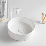 Round White and Orange Trough Bathroom Sink Porcelain Trough Bathroom Sink Clearhalo 'Bathroom Remodel & Bathroom Fixtures' 'Bathroom Sinks & Faucet Components' 'Bathroom Sinks' 'bathroom_sink' 'Home Improvement' 'home_improvement' 'home_improvement_bathroom_sink' 6644126