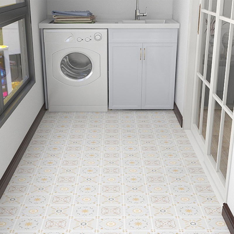 Modern Vinyl Flooring Geometric Print Peel and Stick PVC Flooring Light Yellow Clearhalo 'Flooring 'Home Improvement' 'home_improvement' 'home_improvement_vinyl_flooring' 'Vinyl Flooring' 'vinyl_flooring' Walls and Ceiling' 6644367